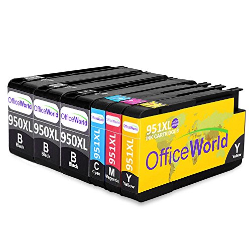 OfficeWorld Latest Update 1 Set + 2 BK Compatible Ink Cartridges for HP 950XL 951XL,Work with HP Officejet Pro 8600 8610 8620 8630 8640 8100 8625 8615 251dw 271dw 276dw