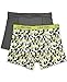 Calvin Klein Big Boys' Multipack Kids Performance Boxer Brief Underwear, 2 Pack-Green Geo Print, Castlerock, L (12/14)