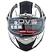 Mega Z Black White Dual Visor Street Bike Full Face Motorcycle Helmet DOT (Large)