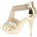 Fabulous Delicacy-07 Open Toe Platform Sandals for Women, Gold Pu, 10