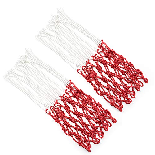 Suncity Basketball Nets Replacement Heavy Duty Basketball Hoop Net Outdoor&Indoor 12 Loops 2 Pack Red White - Thumbnail 5