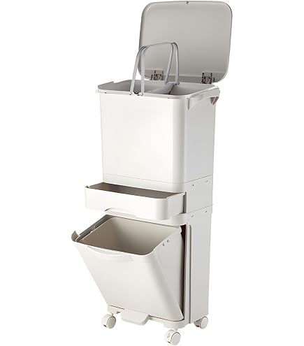 OCKYOOZ 42L Kitchen Trash Can, Vertical Dry and Wet Separation