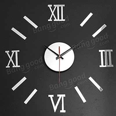 Hiquty Roman Digital DIY Wall Art Home Decoration Wall Clock ( Gold )