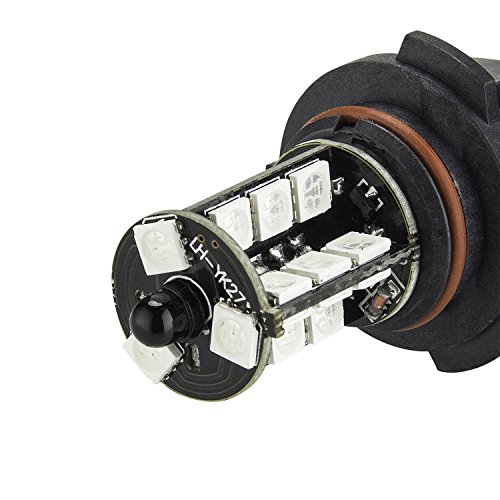 YIJINSHENG 2PCS 27SMD 12V multi-color RGB 5050 HB4 9006 LED Replacement fog lights reversing lights with Headlight Bulb remote Control (9006(HB4)) - Thumbnail 3