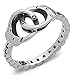 Silver Phantom Jewelry Handcuff Ring with Chain Band in 925 Sterling Silver (Size 9)