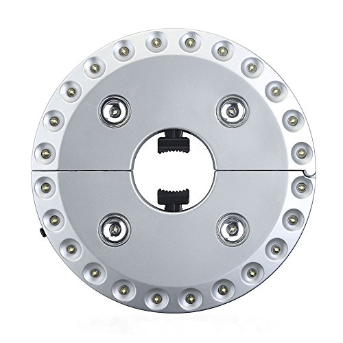 VicTsing Patio Umbrella Light 3 Level Dimmable Wireless 28 LED Lights Camping Tents Light Emergency Umbrella Pole Light, 100 Lumen (Silvery)