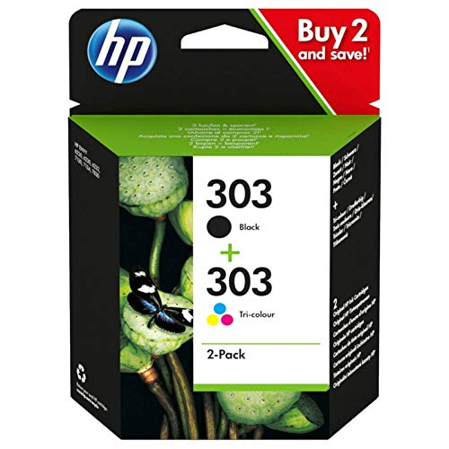 Original HP 303 Combo 1x T6N02AE und 1x T6N01AE für HP Envy Photo 7130 All-in One Drucker, HP Envy Photo 7800 All-in-One Drucker, (2RY54B)