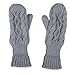HDE Womens Winter Gloves Crochet Twist Cable Knit Hand Warmer Mittens,Gray,One Size