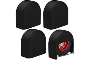 K-Musculo RV Tire Covers 4-Pack, Waterproof Wheel Covers for RV Wheel Travel Trailer Camper Truck SUV, Fit 19-22Inch Tire Diameter (Black)
