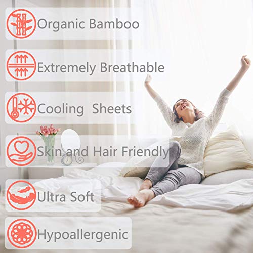 GOKOTTA-Bamboo-Sheets-King-Size-Cooling-Sheets-Bed-Sheet-Set-4-Pieces-Soft-Silky-Sweet-Dream-Series-16-Deep-Pocket-Breathable-Hypoallergenic-Light-Blue