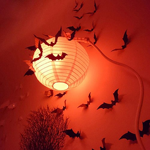 Megrocle 3D Bat Wall Decor DIY Scary Black Bats Wall Decals Removable Window Stickers Halloween PVC Party Supplies Decorations,36 pcs - Thumbnail 4