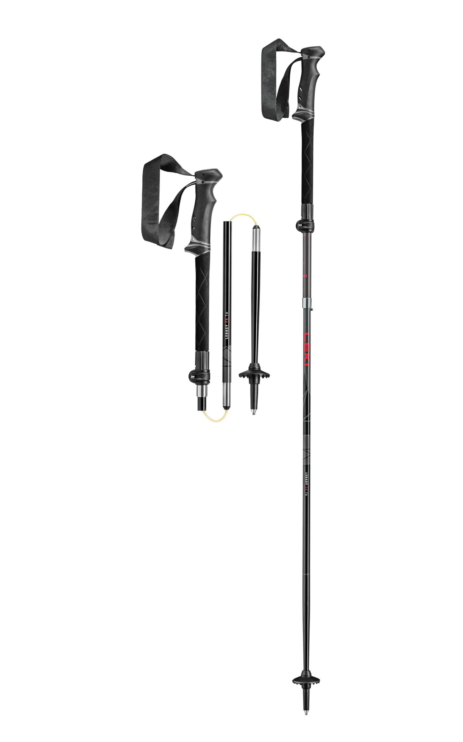 Leki Legacy FX TA Unisex Lightweight Trekking Poles, Grey/Bright Red/Black - OS