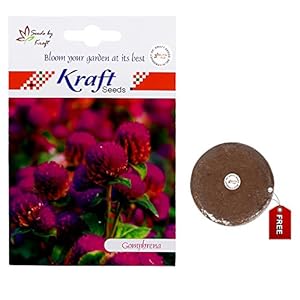 Gomphrena Flower Seeds with Free Agropeat Tikki by Kraft Seeds