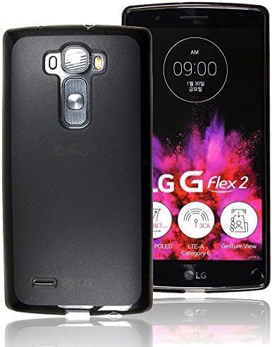 LG G Flex 2 Case, Premium TPU, LG G Flex2 Cover, Matt Silicon Aqua Mobile Soft Jelly Skin Case (Light Black)