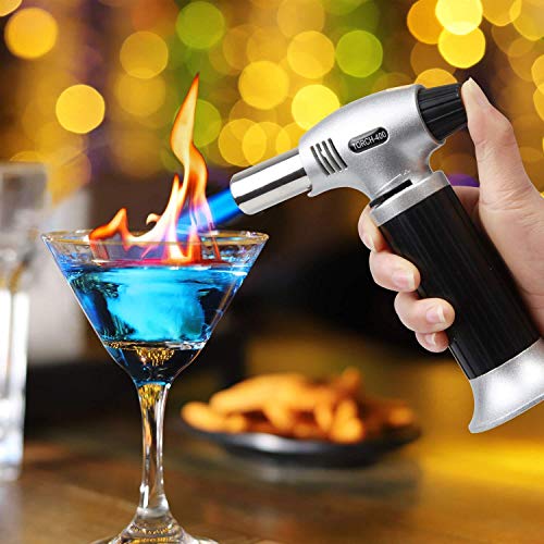 Professional Kitchen Torch, Cooking Torch Lighter, Culinary Blow Torch for Baking & BBQ & Desserts & Cocktail, Automatic Ignition Butane Powered Pro-torch, Butane Gas Not Included and Adjustable Flame - Thumbnail 4