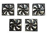 APEVIA AF512S-BK 4 Pin & 3 Pin Silent Case Fan Best Value, 120mm, Black, 5 Piece