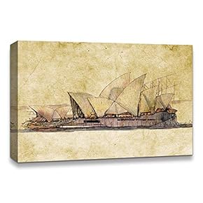 Canvas Wall Art Freehand Sketching of Scenery Pictures Home Wall Decorations for Bedroom Living Room Paintings Canvas Prints Framed - 12x18 inches