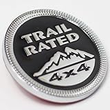 Btopars Black And Chrome Trail Rated 4x4 Metal Emblem Badge Sticker for Jeep Wrangler Cherokee Liberty …