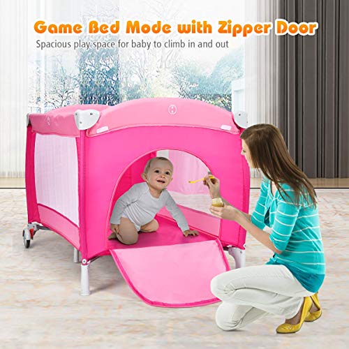 HONEY JOY Pack and Play with 4in1 Portable Baby Playard