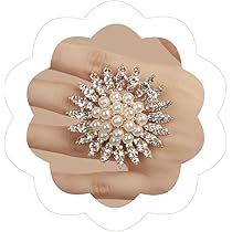 Amazon.com: Aimimier Boho Vintage Big Flower Crystal Pearl