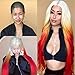ABOREE Blonde Ombre Synthetic Wigs Long Wavy None Lace Wig Synthetic Hair for Cosplay Wig (Blonde to Yellow Red)
