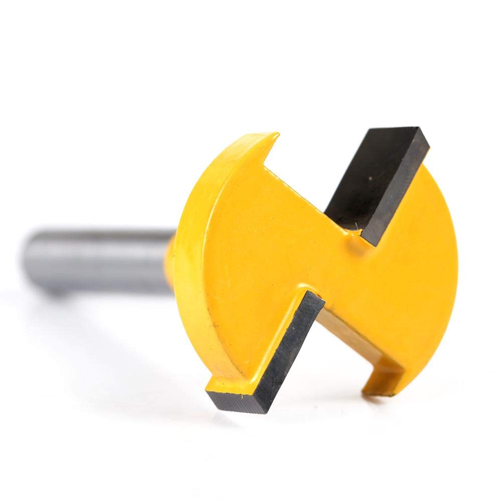 Cemented Carbide T-Slot Router Bit, Precision Woodworking Milling Cutter for Hardwood, Cork, Synthetic Wood Processing, 27mm Yellow