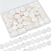 SUNNYCLUE 1 Box About 104Pcs 17mm Flat Round Shell Beads Mother of Pearl Beads Hawaii Style Natural Freshwater White Seashell Spacers for Jewelry Making Necklace Handmade Crafts Christmas Women Adults