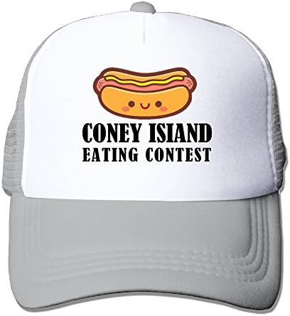 MOMAMU Coney Isiand Eating Contest Baseball Caps One Size Fit All Ash