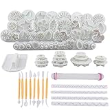 Tebery 21 Sets/ 68pcs Cake Decoration Tool Kit, Homemade Modeling Tools For Fondant Cake Cookie Cutter Mold Sugarcraft Icing Decorating