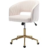 Nrizc Velvet Office Desk Chair, Upholstered Home Office Desk Chairs with Adjustable Swivel Wheels, Ergonomic Office Chair for