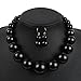 KOSMOS-LI Large Style Big Imitate Pearl Strand Choker Necklace With Earrings Set