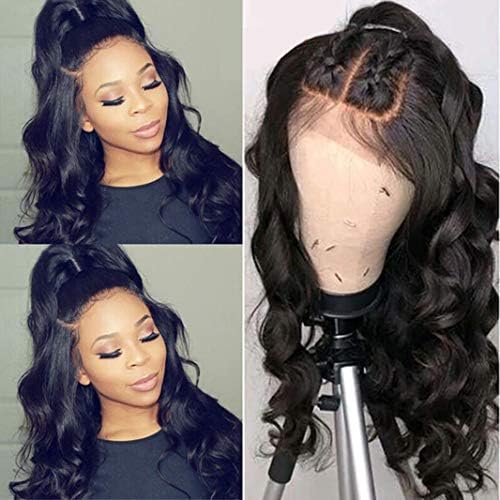 Sunber Brazilian Body Wave Lace Front Wigs Brazilian Virgin Remy Human Hair Body Wave Wigs with Baby Hair For Black Women 22 inch Natural Color