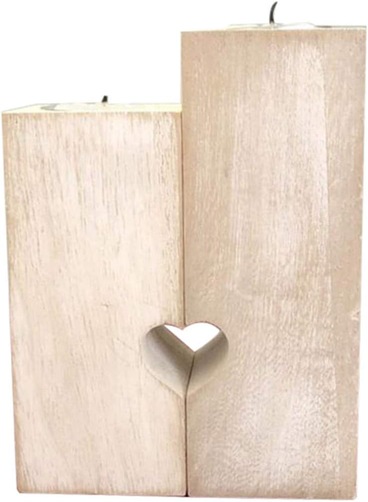 Wooden Candle Holder,Heart-shaped Craft Candlestick Shelf Valentine's Day Decoration Gift Couple Candle Holder Stand Girlfriend Anniversary (Wood-to my girl) - Image 5