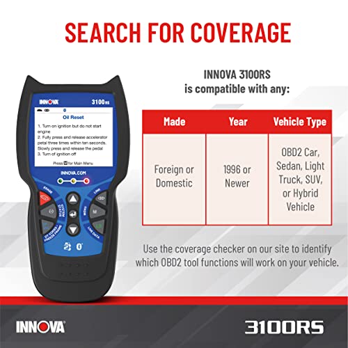 INNOVA 3100RS, OBD2 Scanner, ABS SRS Airbag Scan Tool with Airbag Light
