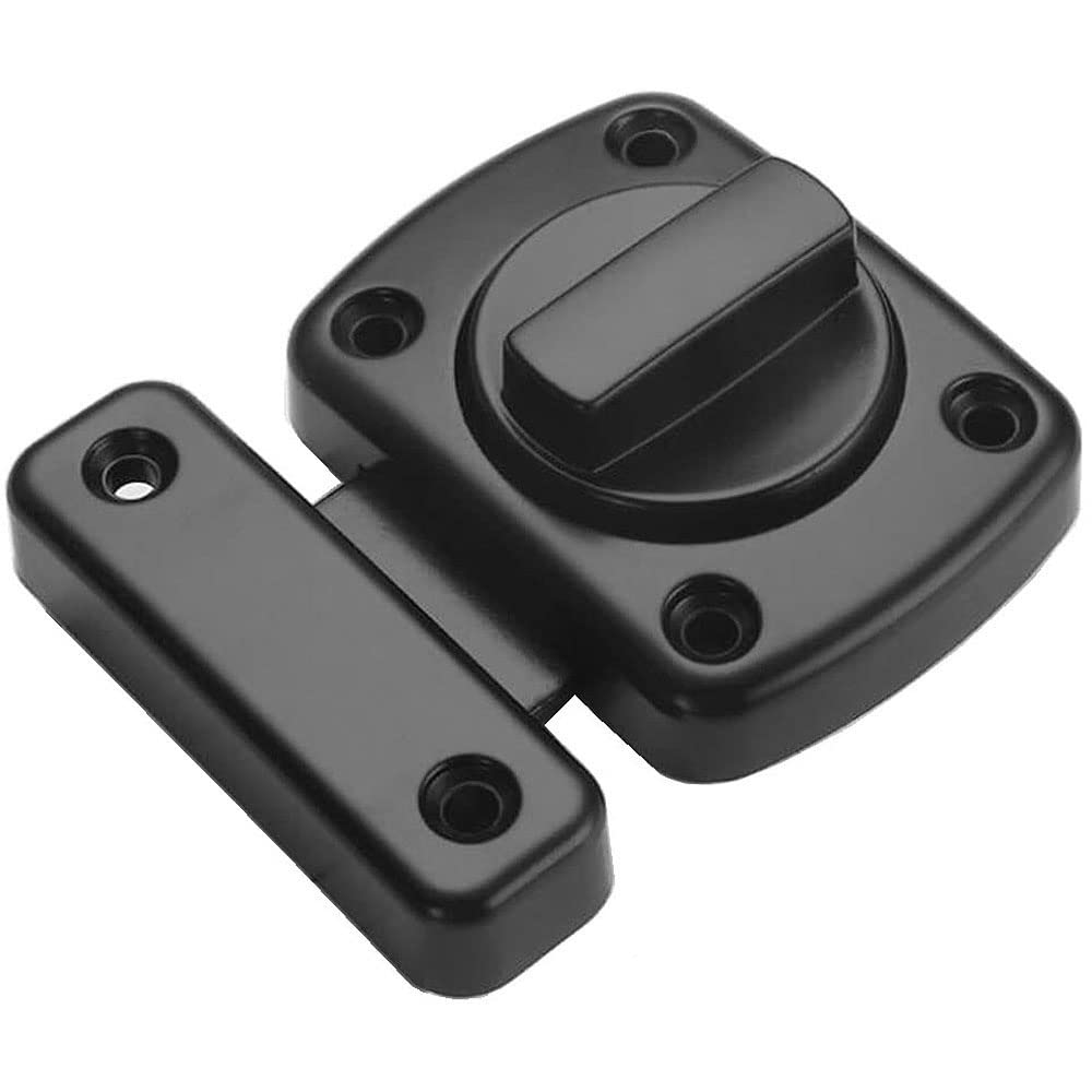 Litensh Bathroom Door Bolt Lock Toilet Door Latch Rotate Bolt Gate Slide Latch Stainless Steel Door Locks Brushed Safety Cabinet Slide Lock Latches Matte Black, 55MM