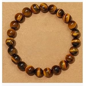 Natural Gemstone Stretch Bracelet, Handmade Crystal Tiger Eye Beaded Stretch Bracelets for Meditation Yoga Spiritual Healing,