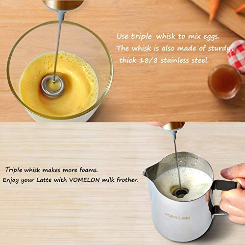 Milk Frother Handheld, Battery Operated Coffee Foamer Drink Mixer with