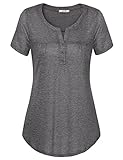 Business Clothes,Vivilli Summer Tall Womens Tops and Blouses T Shirts Blouse Dark Grey XX-Large