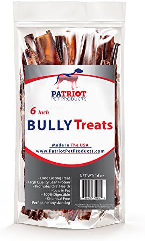 6 Inch Bully Sticks for Small Dogs, No Odor Hand Inspected Treats USDA/FDA Approved, Made in the USA, 100% Beef, Low in Fat, High in Protein, 25 pack, Healthy, Delicious Long Lasting Natural Dog Chews
