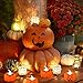 18PCs Halloween party favors 3D Pumpkin Flameless Candle Battery Operated LED Candle for Halloween Decorations,Themed Party Supplies,1.9