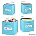 Cube Storage Baskets For Organizing - 11 Inch - Set of 8 Heavy-Duty Storage Cubes For Storage and Organization. Makes The Perfect Bins For Cubby Storage Boxes Or Cube Storage Organizer (Blue)