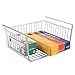 mDesign Under Shelf Hanging Wire Storage Basket for Kitchen Pantry - Silver