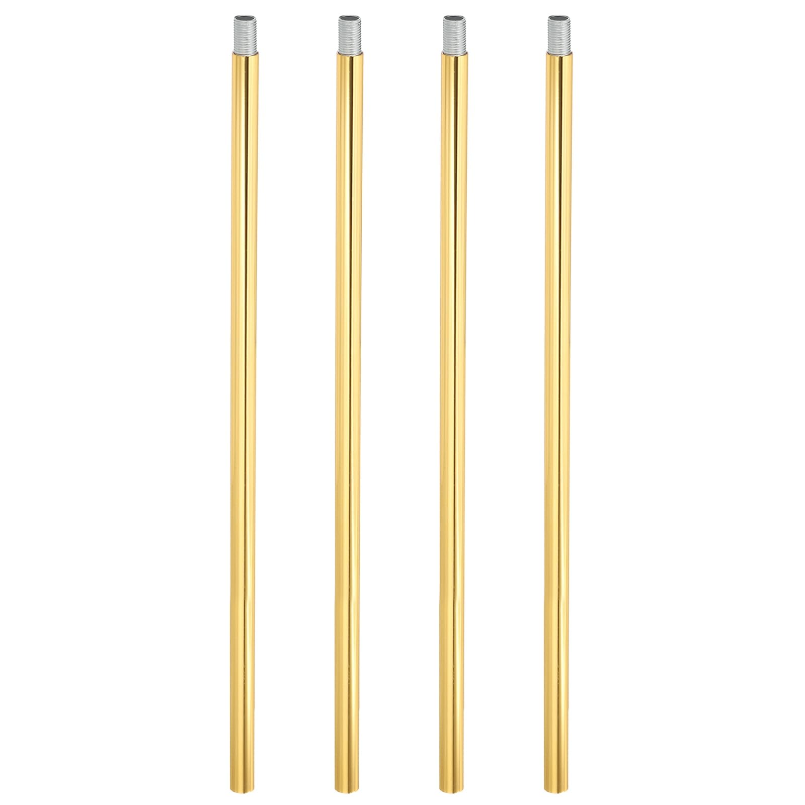 PATIKIL Threaded Extension Rod, 4 Sets 12" M10 x 1mm Fine Thread Lamp Pipe with Lamp Pipe Nipples for Pendant Light Island Lighting Chandeliers Stems, Gold Tone
