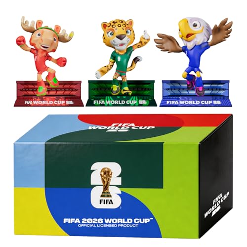 Sanyetral FIFA World Cup 2026 3-Piece Multi-Coloured Mascot Figurines, Includes Clutch, Zayu, Maple, Short B Game (6 cm)