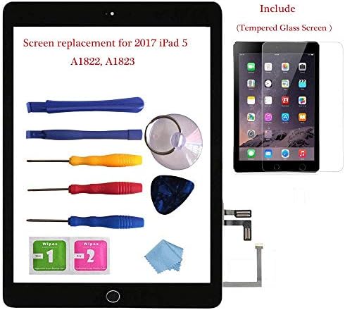 For 17 Ipad 5 Glass Touch Screen Digitizer Replacement Kit Black A12 A13 With Home Button Flex Adhesive Tape Screen Protector Instruction Manual And Repair Toolkit For 17 Ipad 5 Glass Touch Screen Digitizer Replacement Kit Black A12 A13 With Home Button Flex Adhesive Tape Screen Protector Instruction Manual And Repair Toolkit