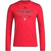 Adidas Mens New York Red Bulls Pre-Game Long Sleeve T-Shirt