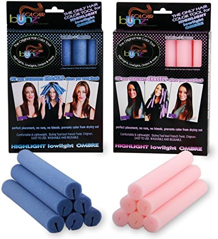DIY High Lights and Hair Color with Maximum Effects Combination Colour Bunz, 2 Boxes of Wide Channel for Thick Hair and Creative Color Techniques &amp; 2 Boxes of Slim Channel for Fine Hair and Natural Looking Highlights Hair Color