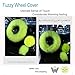 Younglingn Car Steering Wheel Cover Gear Shift Handbrake Fuzzy Cover 1 Set 3 Pcs Multi-Colored with Winter Warm Pure Wool Fashion for Girl Women Ladies Universal Fit Most Car (Grass Green)