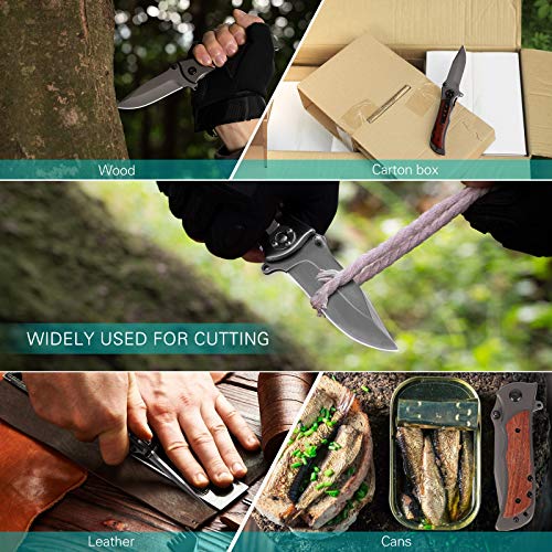 GVDV Pocket Folding Knife with 7CR17 Stainless Steel, Tactical Knife