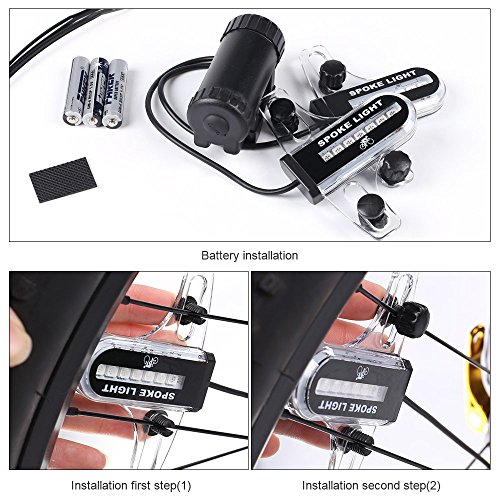 LEBOLIKE Waterproof Updated 14 Pcs Colorful LEDs Spoke Lights for Bicycle Wheel Spoke Decorations - (2pcs for 1 Tire)